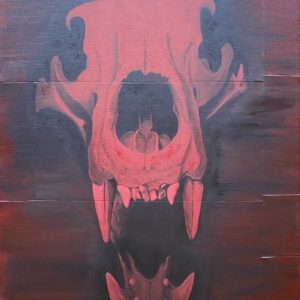 Art-By-Katey-Oil-On-Canvas-Bone-Study-III-Animal-Skull